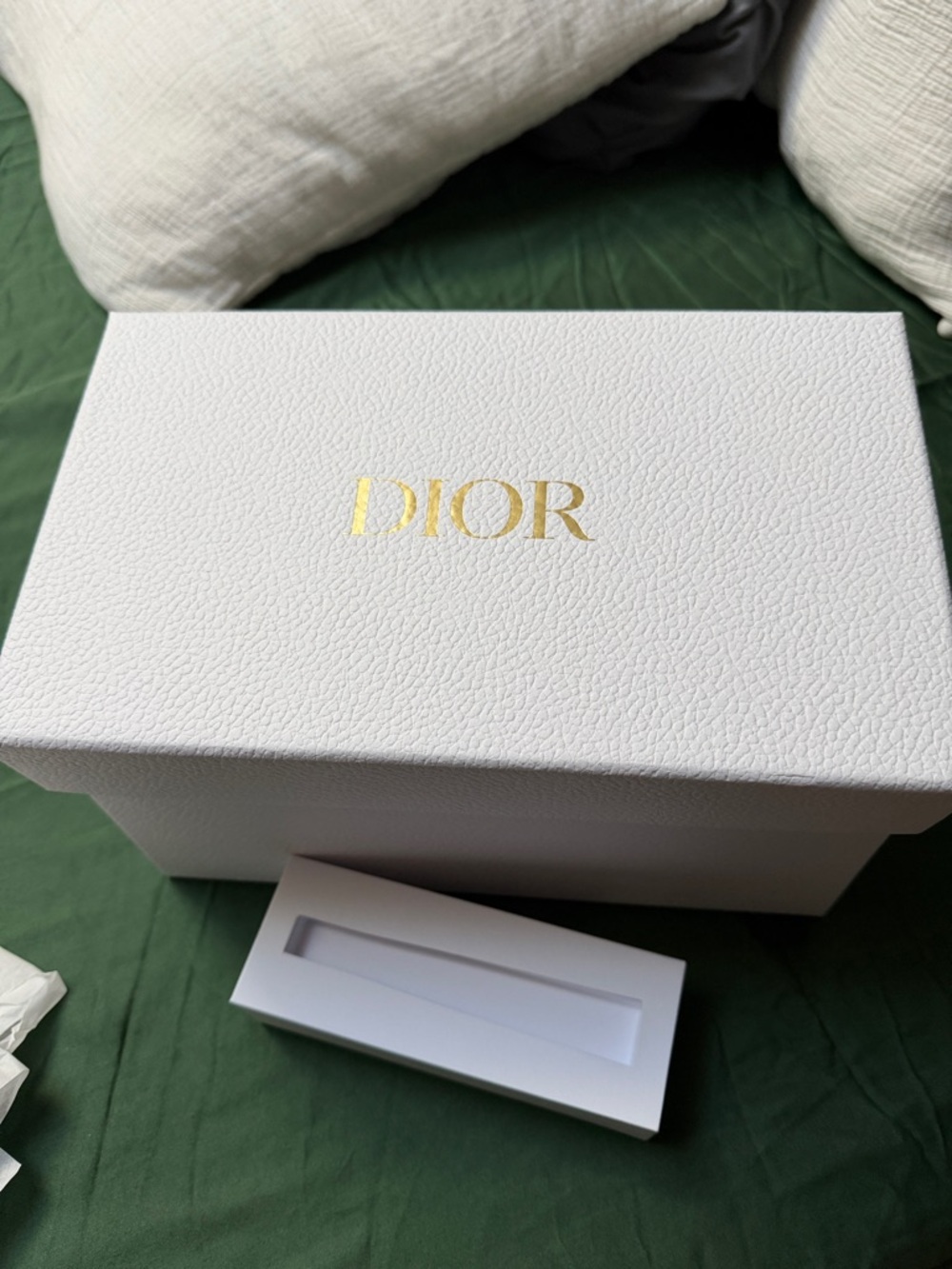 Dior White Textured Gift Box with Gold Logo
